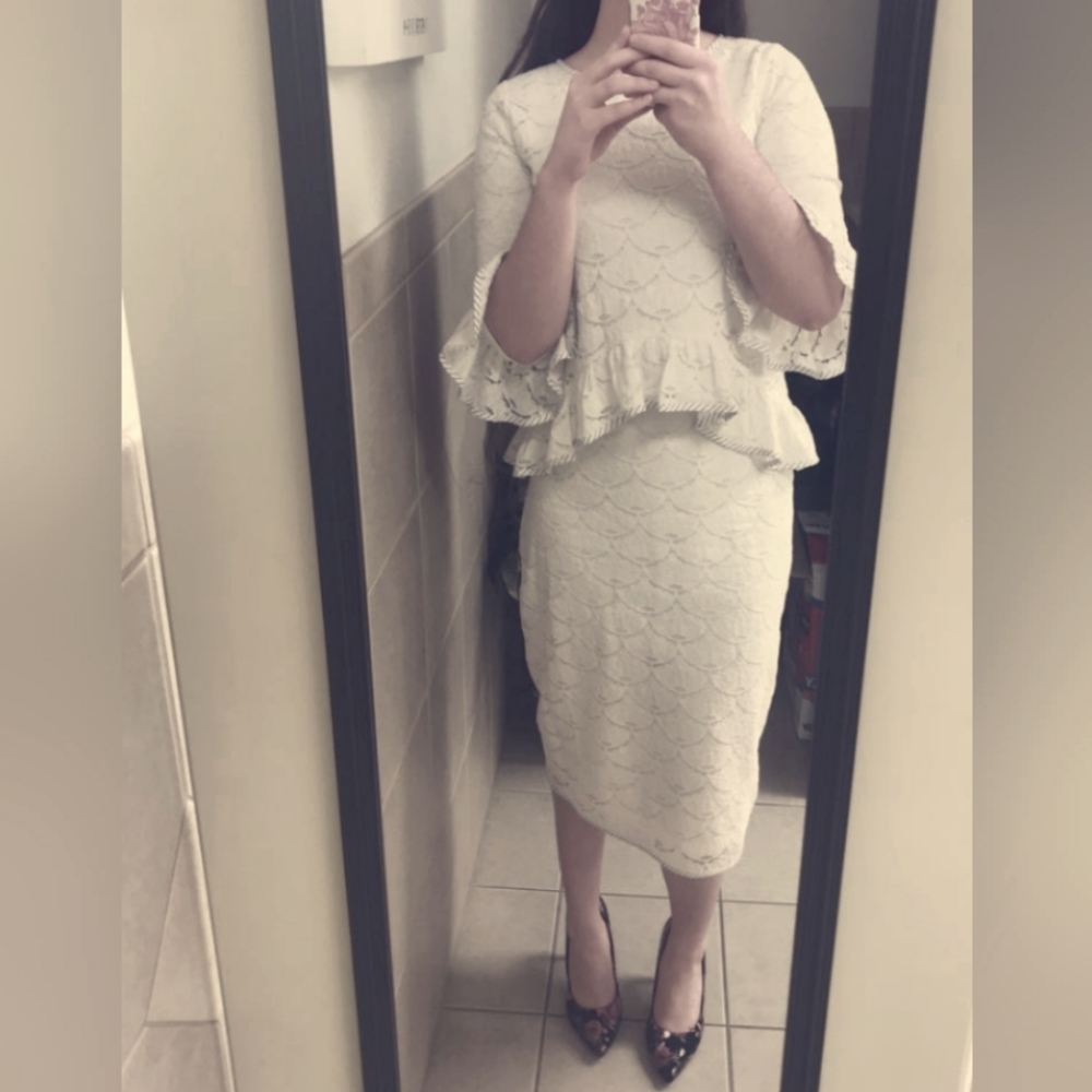 Gorgeous Formal Two Piece Lace Skirt and Top